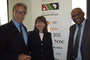 David Timmins and Birhan Abate from Ethiopian Airlines with Paula Caldwell St-Onge, Global Affairs Canada